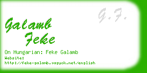 galamb feke business card